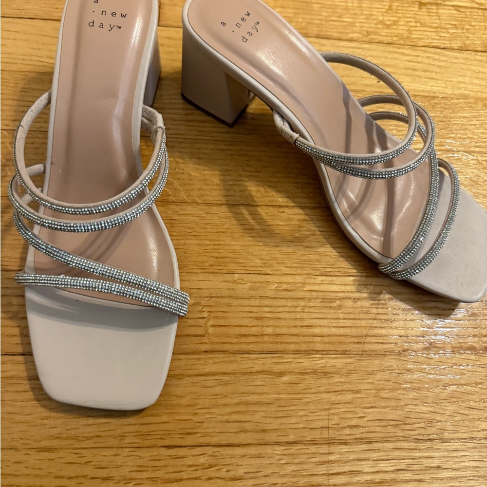 A New Day Women's Beige Strappy Heels